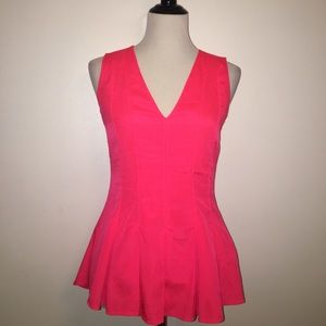 Neon Puplum Sleeveless Top with Back Zip